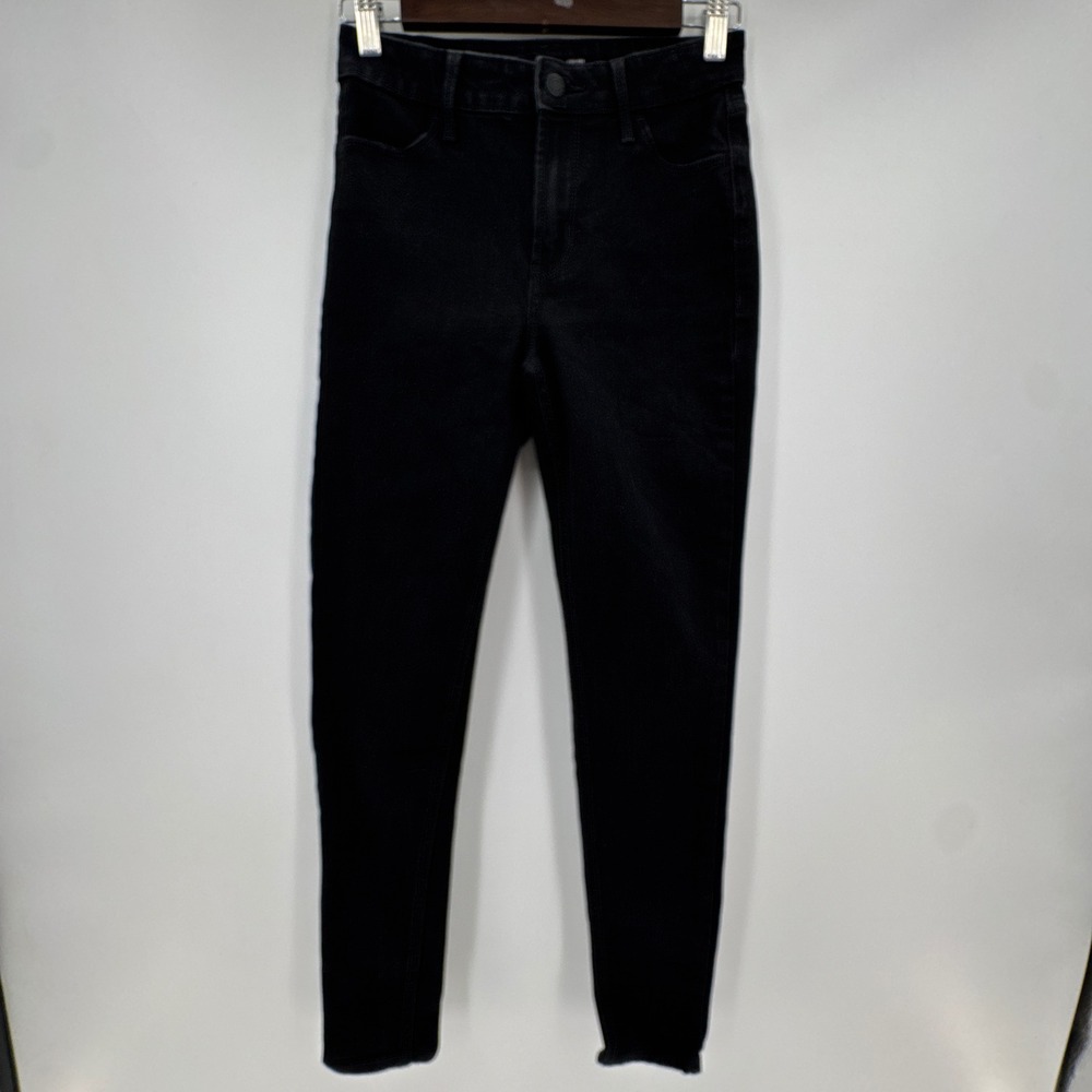 Old Navy High-Rise Wow Super-Skinny Jeans Womens 00 Black Denim Cotton Mid Rise